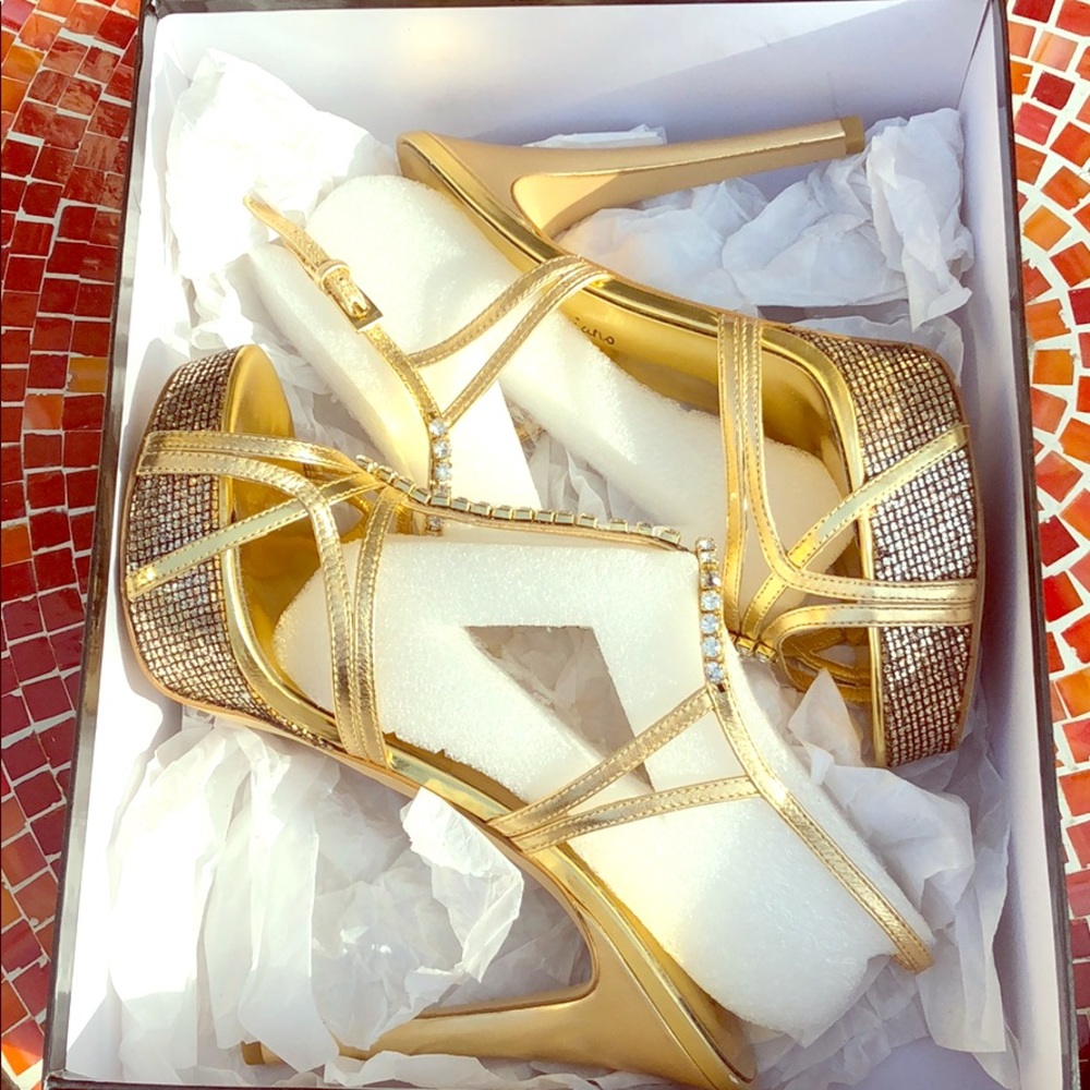 Guess by Marciano platform Gold glam sandals